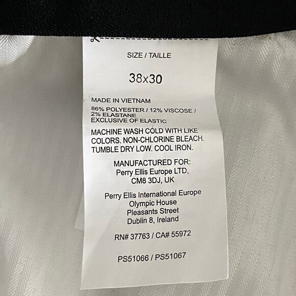 Perry Ellis Dress Pants Men's 38x30 Portfolio Slim Fit Flat Front Sand NEW - Picture 12 of 14